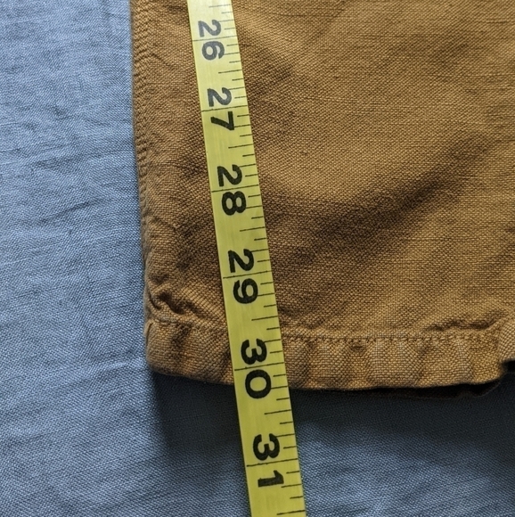 MADEWELL Linen Cotton Blend Mustard Skinny Pants 0 - Picture 12 of 12
